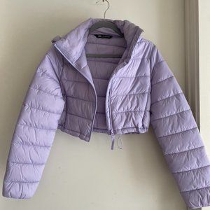 cropped lavender Zara puffer
